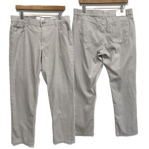 BRAX Mens Cooper Straight Fancy Pants Size 34 Grey Stretch Classic Regular Fit